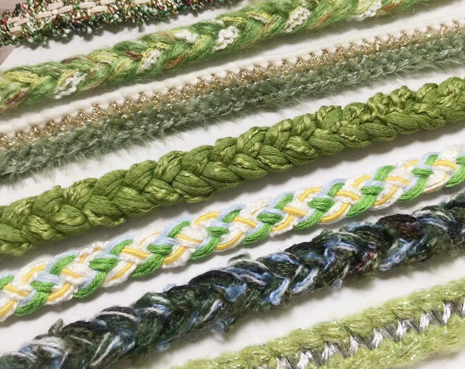 Green Braided Lace Trim, Costume Design, Bridal Embellishment (Sold by 1 Yard)