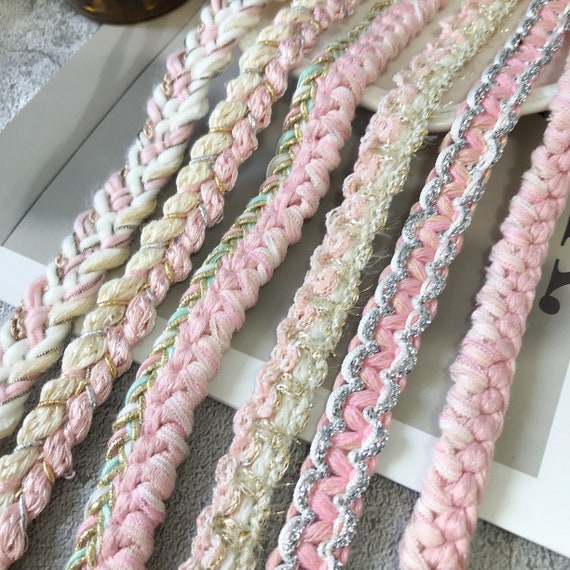 Pink Collection Lace trim, decor trimming for costume design sewing bridal trim headwear dress coat cuff collar bag home deco Sold by 1 yard