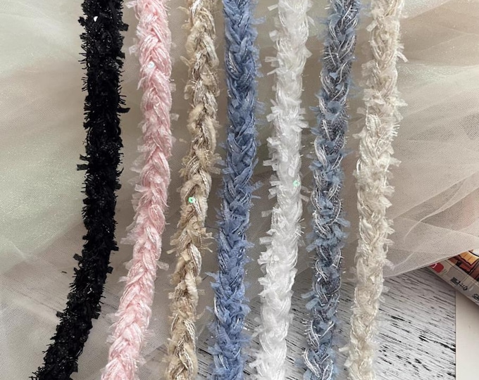 Braided Lace Trim, Costume Design Embellishment, Sold by 1 Yard