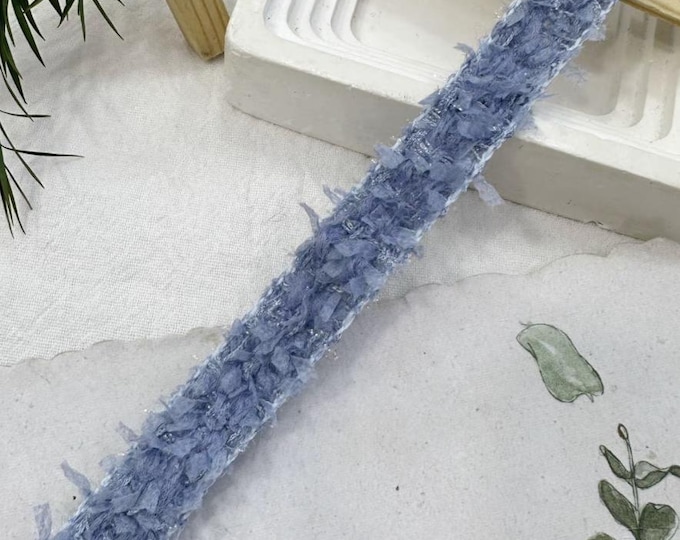 Blue Lace Trim, Couture Bridal Embellishment Sold by 1 Yard