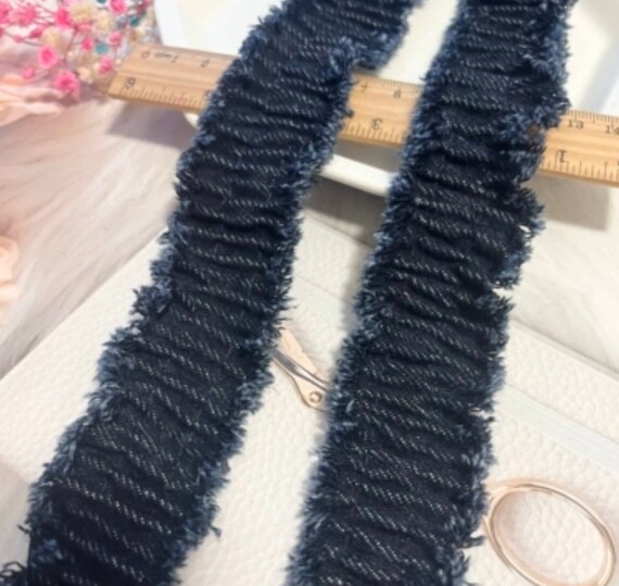 Denim Ribbon trim, decor trimming for costume design sewing bridal trim headwear dress coat cuff collar bag home deco Sold by 1 yard