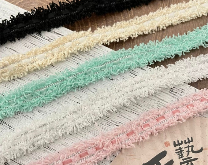 Fuzzy Lace Trim, Costume Sewing Embellishment, Sold by 1 Yard