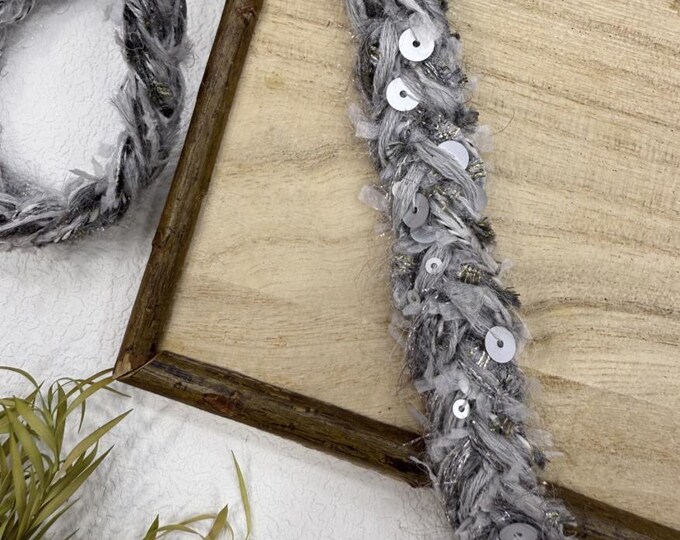 Gray Braided Lace Trim, Costume Design Sewing Embellishment, Sold by 1 Yard