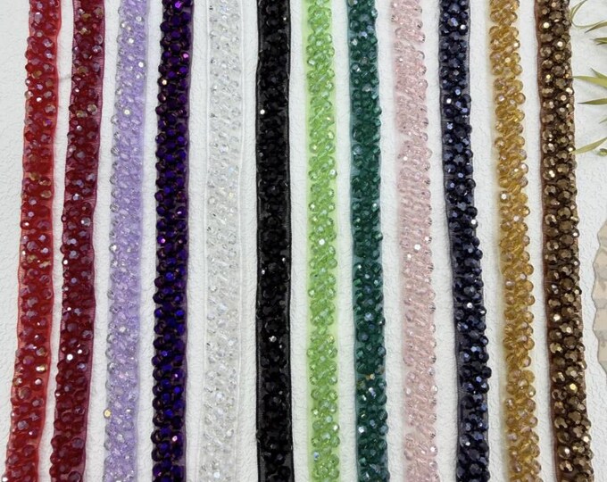 Beaded Trim, Couture Bridal Embellishment Sold by 1 Yard