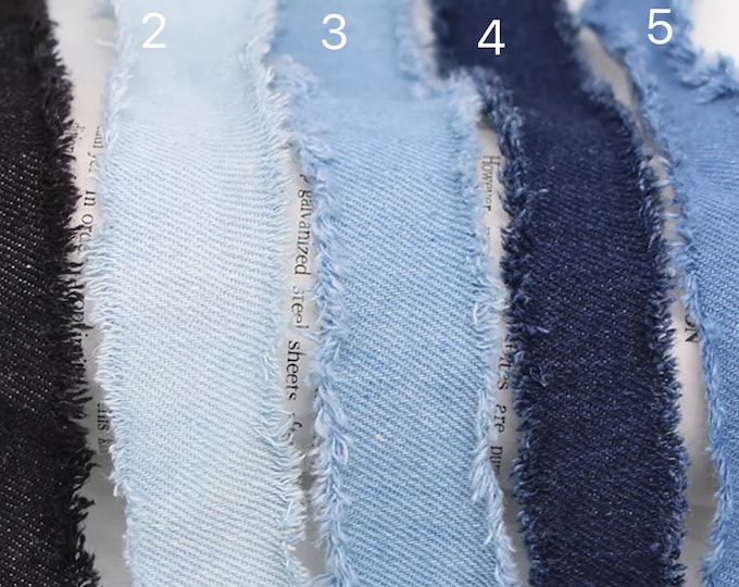 Frayed Denim Ribbon Trim, Costume Design, Sewing, 1.5 Yard