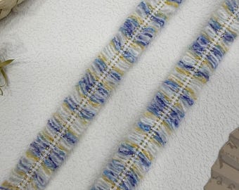 Blue White Lace Trim, Couture Bridal Embellishment Sold by 1 Yard