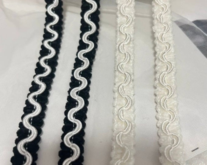 Decorative Ric Rac Ribbon Trim, Costume Sewing, Bridal Headwear, Sold by 1 Yard