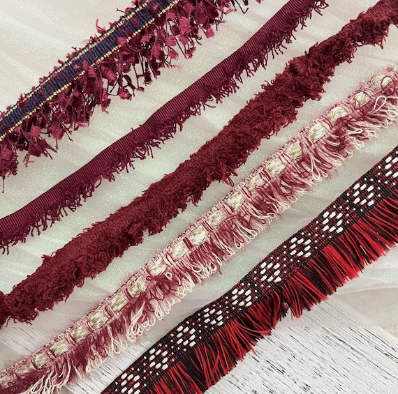 Red Collection Lace trim, decor trimming for costume design sewing bridal trim  dress coat cuff collar bag home deco Sold by 1 yard