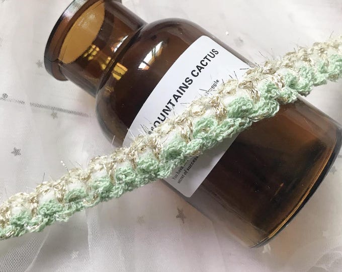 Mint Green Lace Trim, Costume Design Embellishment, Sold by 1 Yard