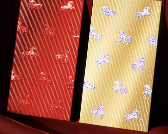 2026 Year of the Horse Red Envelopes, Gold Foil Lucky Money Packets