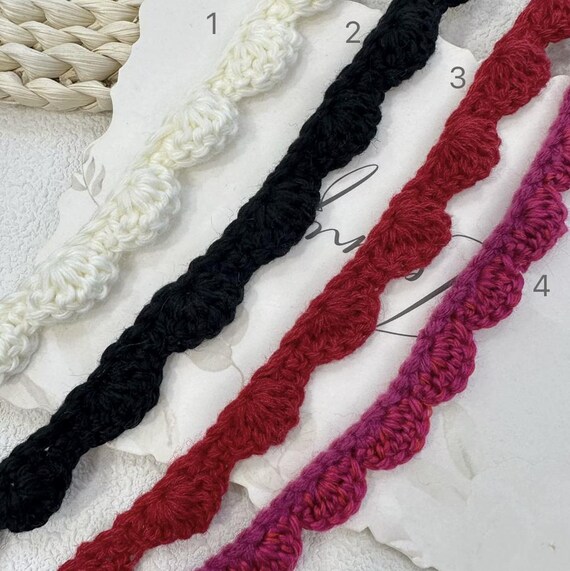 Crochet Ribbon trim, decor trimming for costume design sewing embellishment bridal trim dress coat cuff collar bag home deco Sold by 1 yard