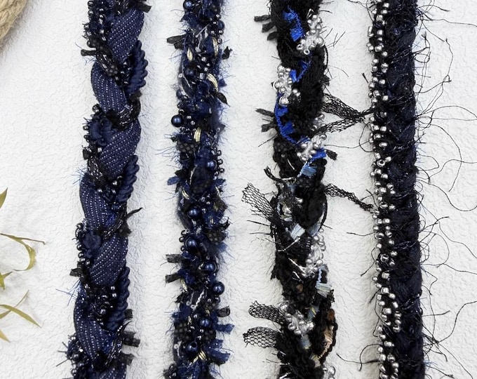 Beaded Lace Trim, Couture Bridal Embellishment Sold by 1 Yard