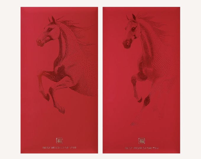 Year of the Horse 2026 Gold Foil Red Envelopes, Lucky Money Gift Red Packets