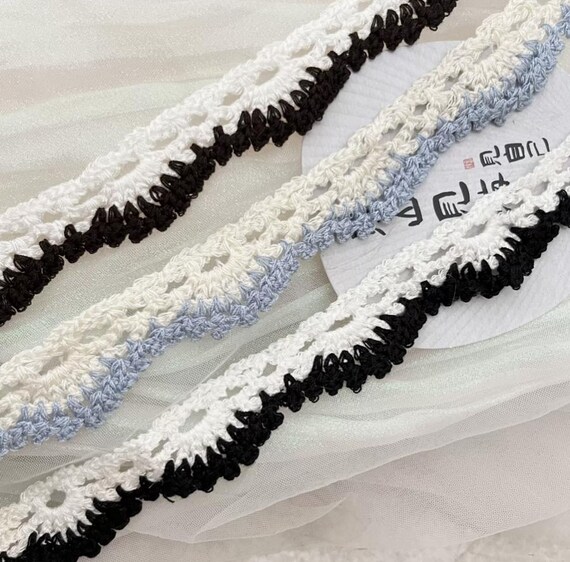Crochet Lace trim, decor trimming for costume design sewing embellishment bridal trim dress coat cuff collar bag home deco Sold by 1 yard