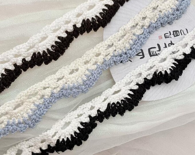 Crochet Lace Trim, Costume Design Embellishment, Bridal Trim, Sold by 1 Yard
