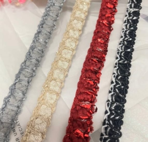 Ribbon trim, decor trimming for costume design sewing bridal trim headwear dress coat cuff collar bag home deco Sold by 1 yard