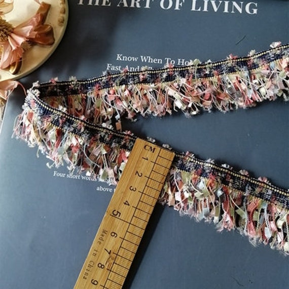 Tassel Fringe Lace trim ribbon for costume design bridal trim headwear dress coat cuff collar bag home deco Sold by 1 yard