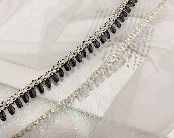 Teardrop Lace Trim, Costume Design Embellishment, Sold by 1 Yard