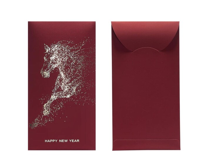 Year of the Horse 2026 Gold Foil Red Envelopes, Lucky Money Gift Red Packets