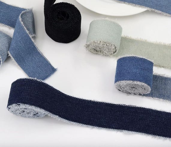 Denim Ribbon trim, decor trimming for costume design sewing bridal trim headwear dress coat cuff collar bag home deco