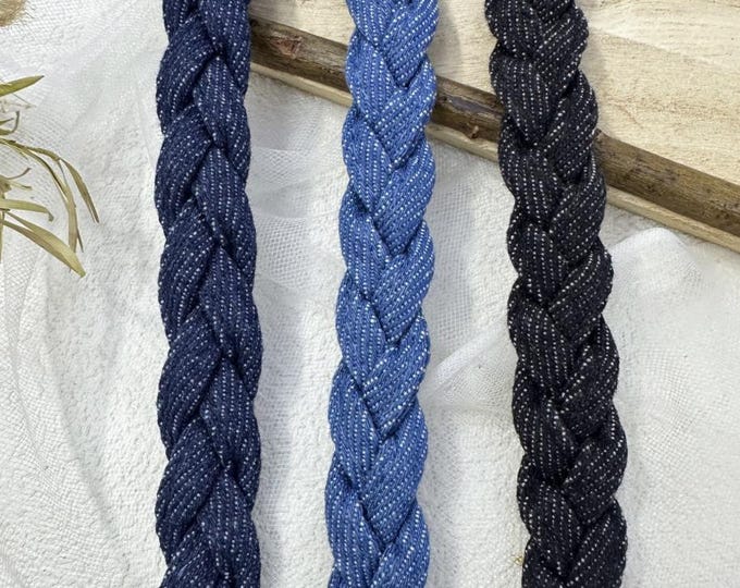 Braided Denim Trim, Costume Design, Sewing Embellishment, Sold by 1 Yard