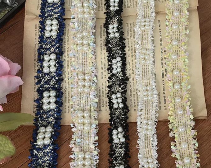 Pearlet Beaded Lace Trim: Costume, Bridal, Sewing – Sold by Yard