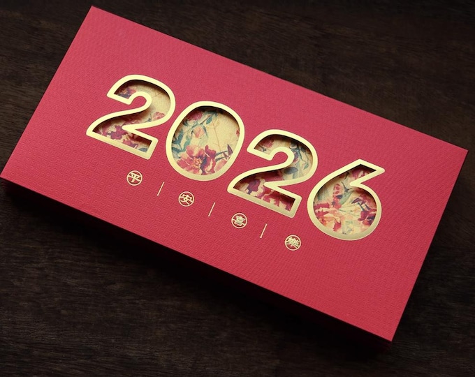 2026 Year of the Horse Red Envelopes, Hollow Cut-Out Gold Foil Lucky Money Packets