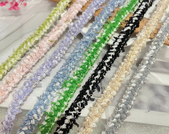 Fuzzy Lace Trim, Costume Design Embellishment, Sold by 1 Yard