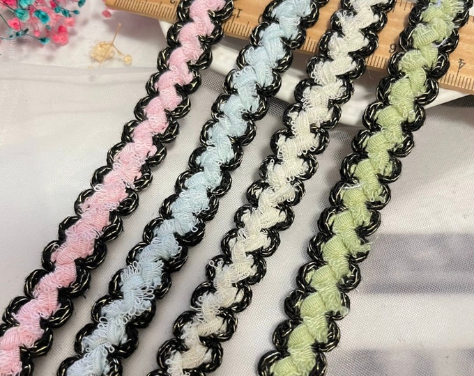 Pastel Braided Lace Trim, Costume & Sewing Embellishment, Sold by 1 Yard