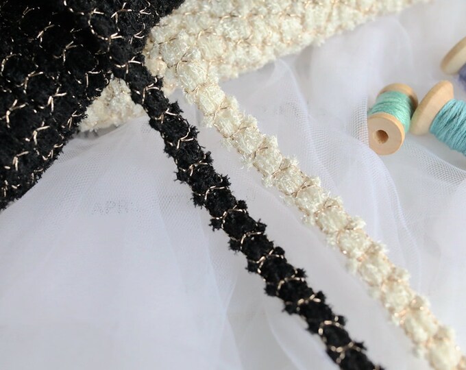 Textured Lace Trim, Costume Embellishment, Bridal Sewing, Sold by 1 Yard