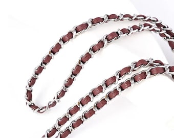 Cowhide Leather Chain Bag Strap, Crossbody Replacement