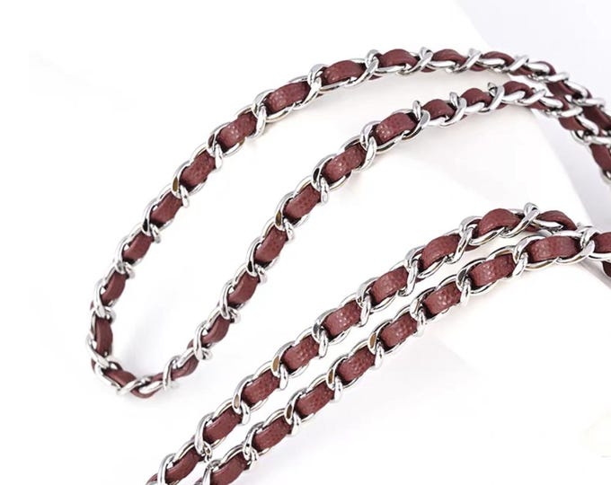 Cowhide Leather Chain Bag Strap, Crossbody Replacement
