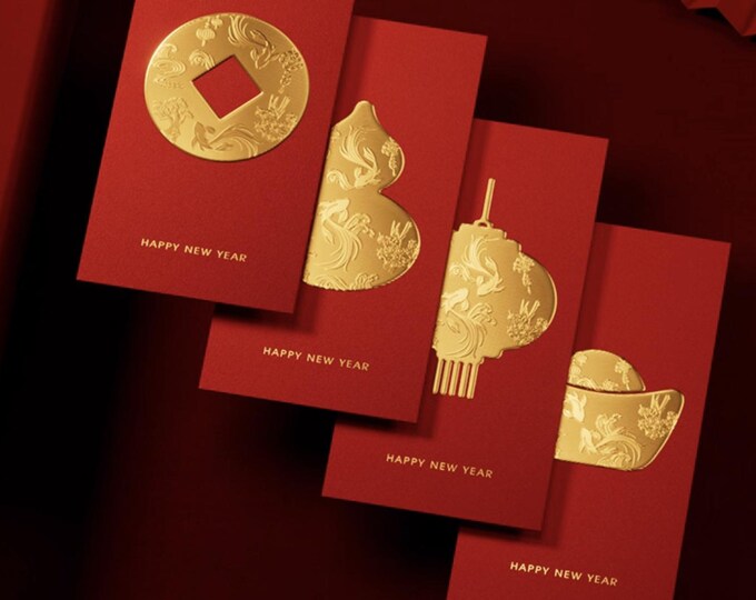 2026 Year of the Horse Red Envelopes, Gold Foil Lucky Money Packets