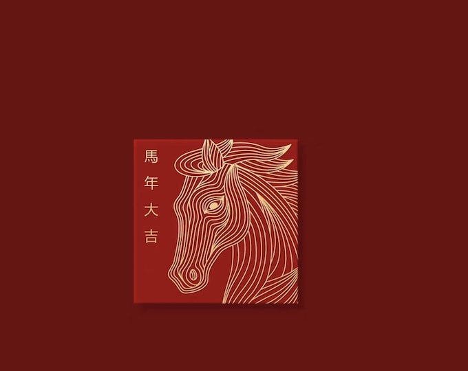 Year of the Horse 2026 Gold Foil Red Envelopes, Lucky Money Gift Red Packets