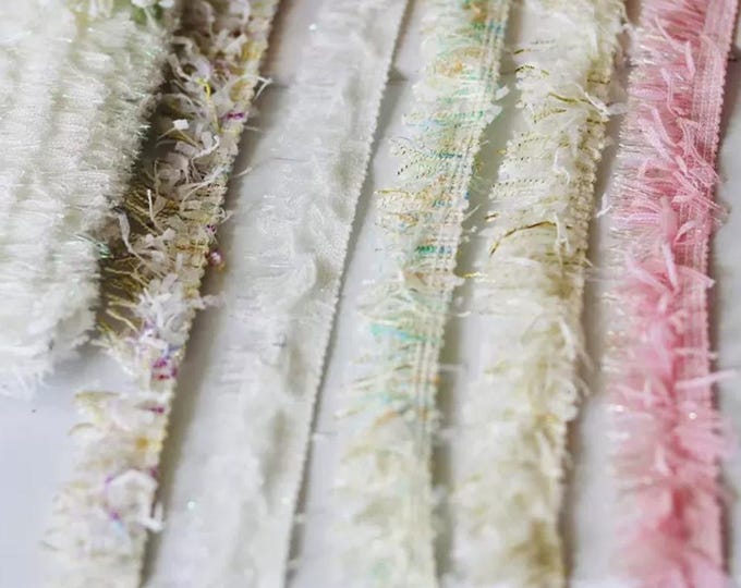 Fringed Lace Trim, Costume Design Embellishment, Sold by 1 Yard
