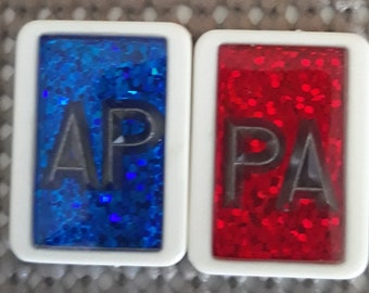Marqueurs blancs verticaux pour radiographie AP/PA