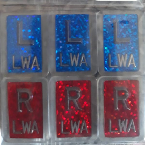 Xray markers with initials - 3 sets of clear custom xray markers 2-4 Initials (A-Z and 0-9) - choose from over 65 backgrounds