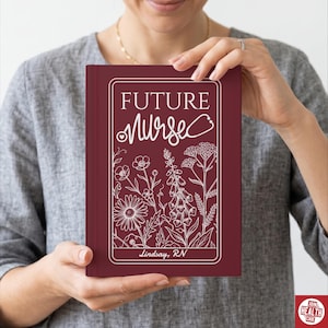Journal de la future infirmière - cadeaux personnalisés de remerciement pour une future infirmière, carnet de notes Future IP, journal de fleurs sauvages pour étudiante en soins infirmiers