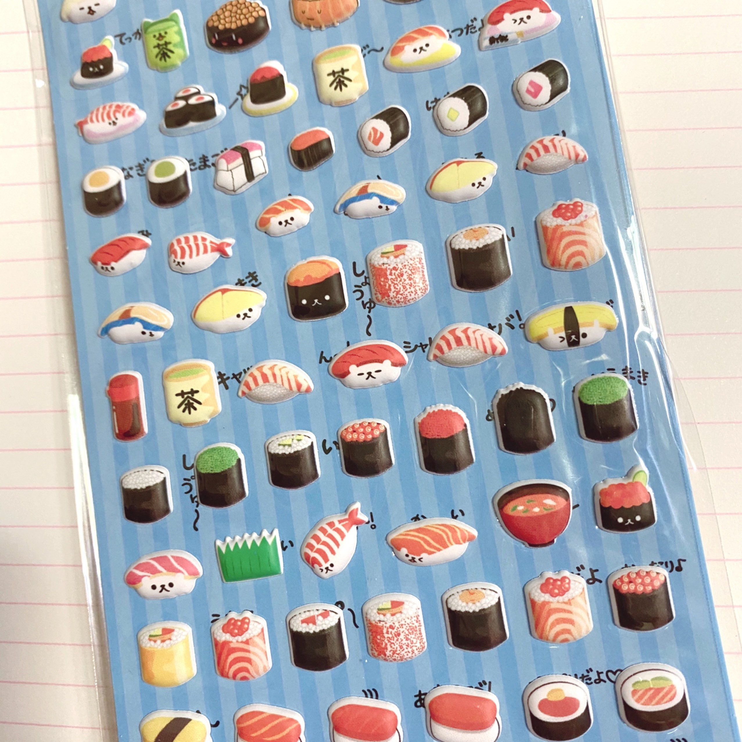 FREE SHIPPING Sushi Stickers Food Puffy Stickers Kawaii Etsy