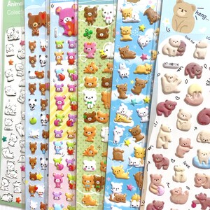 Teddybeer gezwollen sticker 3D-stickers Panda ijsbeer schattig Planner Decor Scrapbooking Journaling
