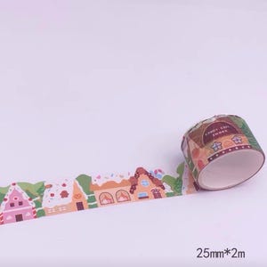 Candy House Washi Tape Peperkoekhuis Afplaktape Wintervakantie Planner Decor Journaling Scrapbooking