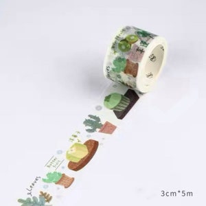 Fita adesiva para alimentos, fita adesiva para sobremesas, fitas decorativas para cactos, plantas, planejador, decoração, diário, scrapbooking