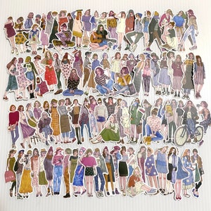 100pcs People Stickers Pack Girl Women Planner Decor Female Scrapbooking Journaling Deco Stickers Diary