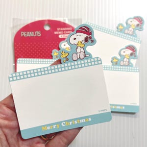 4 peças Peanuts Snoopy Memo Card Natal Feriados Pequenos Cartões de Mensagem Planejador Decoração