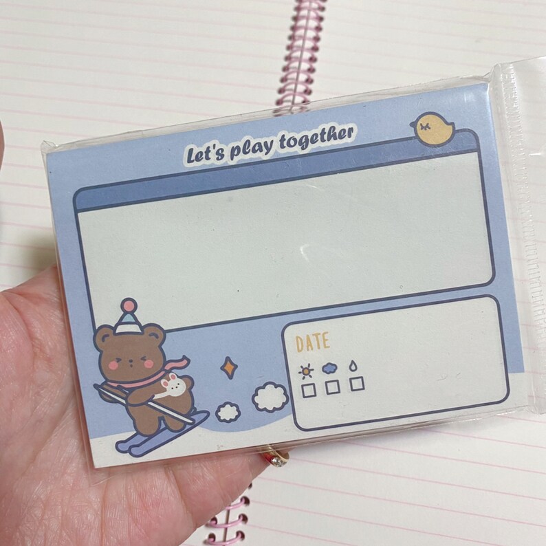 50 Sheets Teddy Bear Memo Pad Kawaii Memo Set Cute Message - Etsy