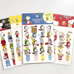 Zakładki do książek Peanuts Snoopy Cute Index Page Marker Planner Decor Deco Sticker Scrapbooking Journaling