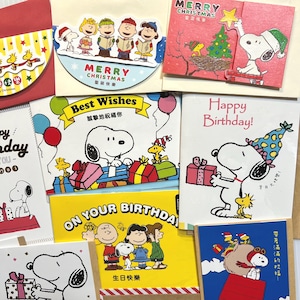 Peanuts Snoopy Pequenos Cartões Agradecimento Aniversário Agradecimento Natal Feriados
