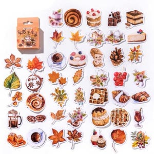 45 Stück Nachmittagstee Aufkleber Pack Journaling Dessert Kuchen Essen Waffel Cupcake Planer Dekor Scrapbooking Deco Aufkleber