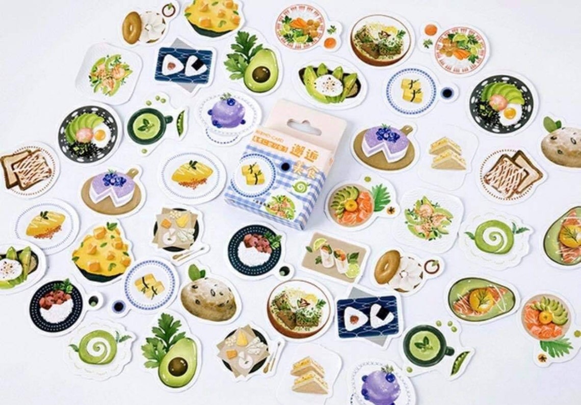 46pcs Food Stickers Planner Stickers Scrapbooking Diary Etsy