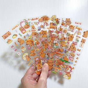6 Bögen Capybara Stickers Pack Tier Planer Dekor Scrapbooking Journaling Deco Sticker